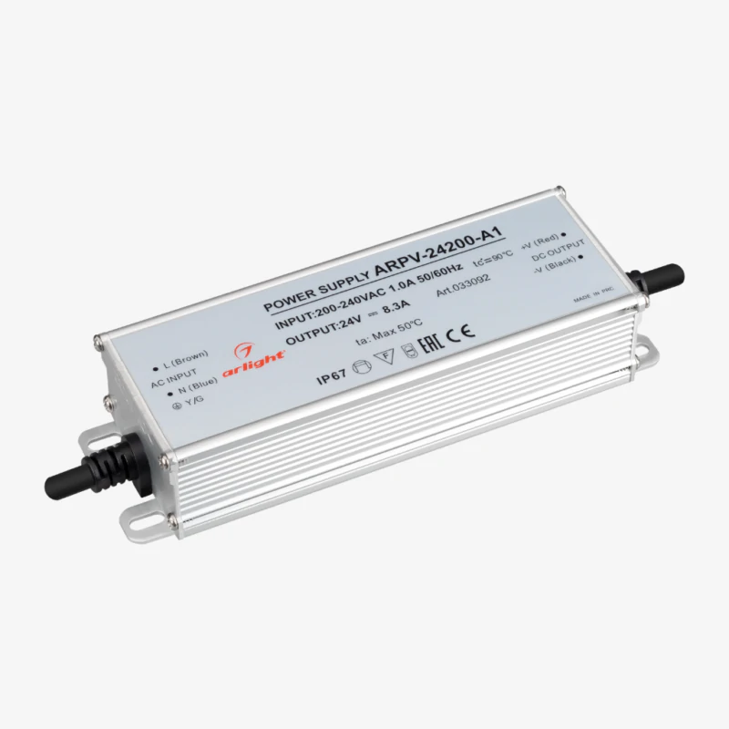 Блок питания ARPV-24200-A1 (24V, 8.3A, 200W) (Arlight, IP67 Металл)
