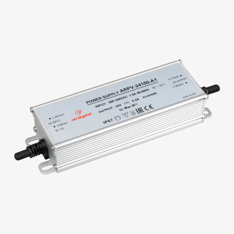 Блок питания ARPV-24150-A1 (24V, 6.25A, 150W) (Arlight, IP67 Металл)