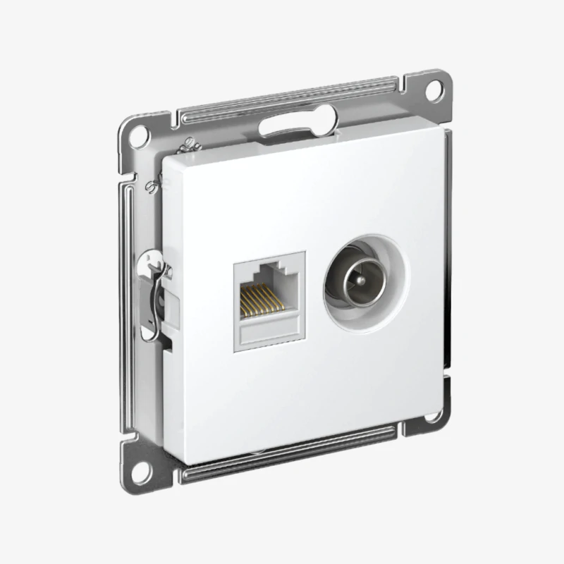 Розетка Systeme Electric AtlasDesign | двойная ТВ + компьютерная RJ45 кат. 5e, механизм