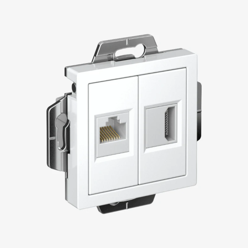 Розетка Systeme Electric AtlasDesign | двойная HDMI+RJ45, кат. 5е, механизм