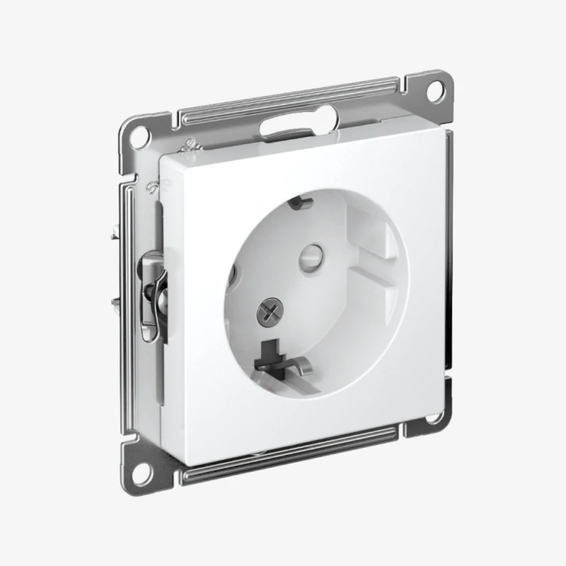Розетка Systeme Electric AtlasDesign | со шторками, с/з, 16А, механизм, быстрозажим. клем.